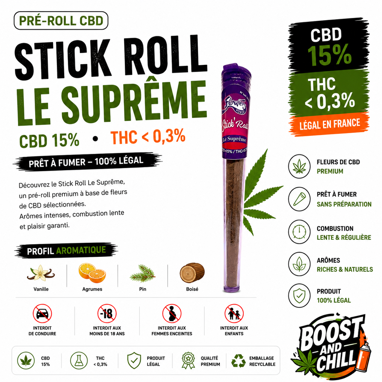 Pré roll CBD 15% Le Suprême