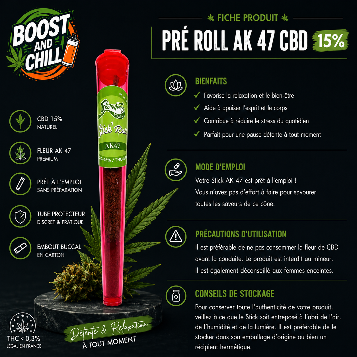 Pré roll CBD 15% AK47