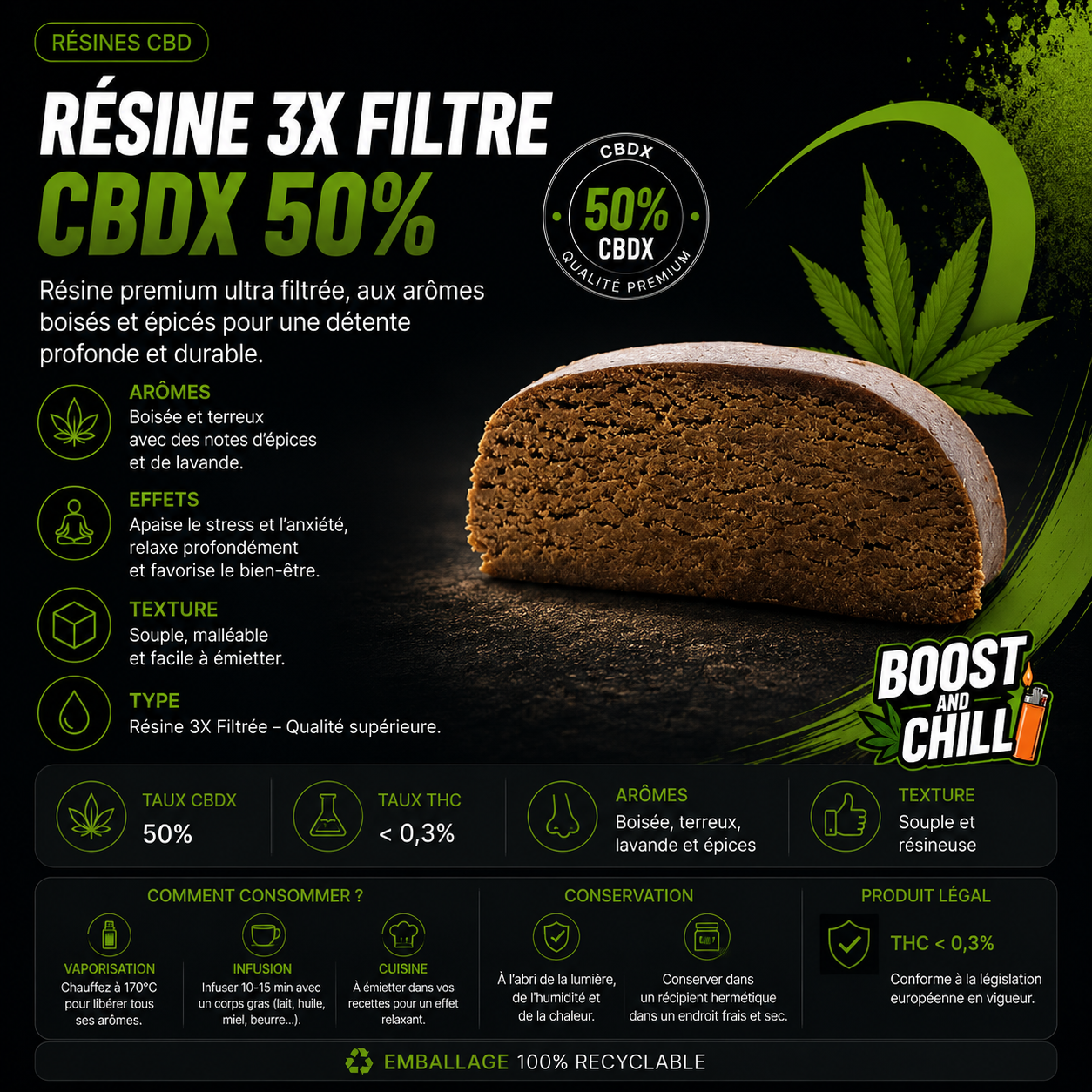 Résine 50% CBDX 3X FILTRE